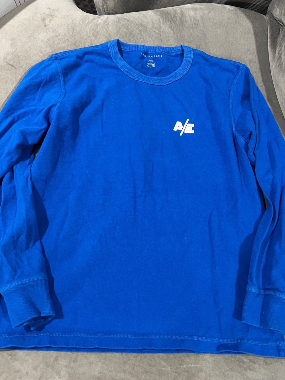 American Eagle Outfitters Royal Blue Long Sleeve Tee with AE Logo